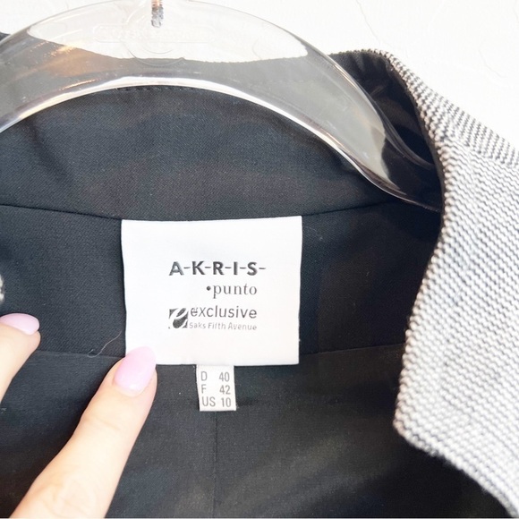 Akris Punto Women’s Knit Blazer Suit Jacket Black Zippers 10 - Picture 6 of 6
